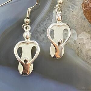 Carolyn Pollack Sterling Silver Mother & Child Dangle Earrings For Women